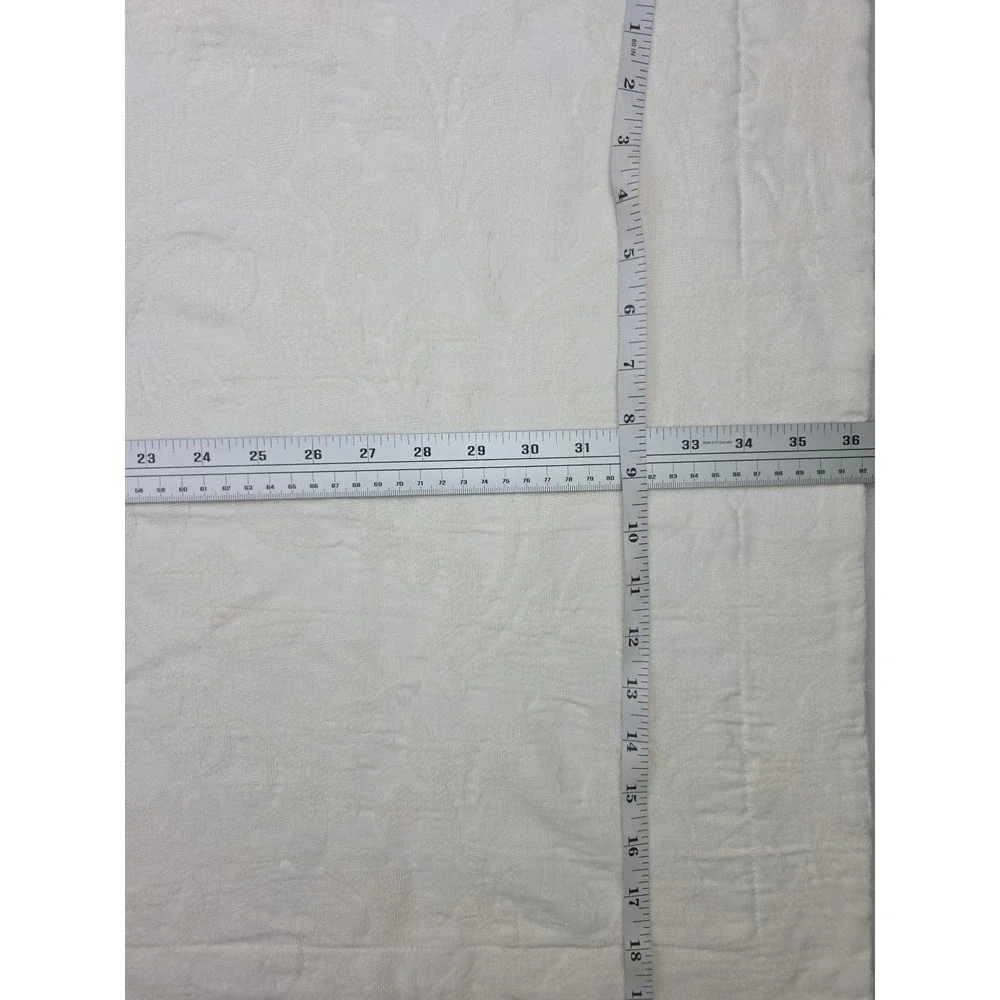 Bella Notte Vienna King Sham Ivory Chenille Scroll Shell Button USA Rayon Cotton